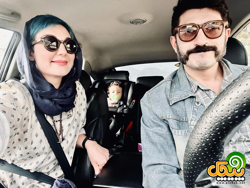 حدیث میرامینی درکنار همسر و پسرش